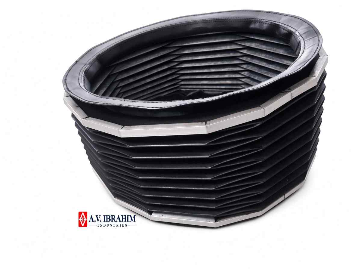 Black round bellow with flange