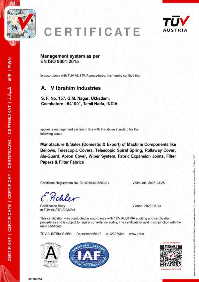 TÜV Austria ISO 9001:2015 Certificate 2025