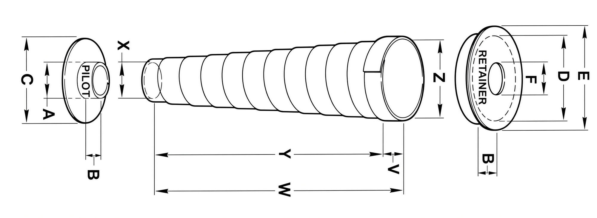 Telescopic Spiral Spring Cover technical drawing